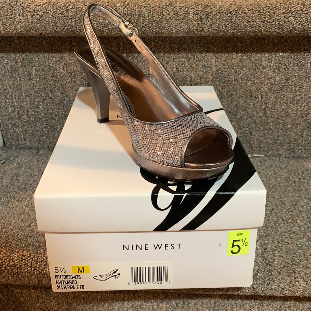 Sparkling silver shoes